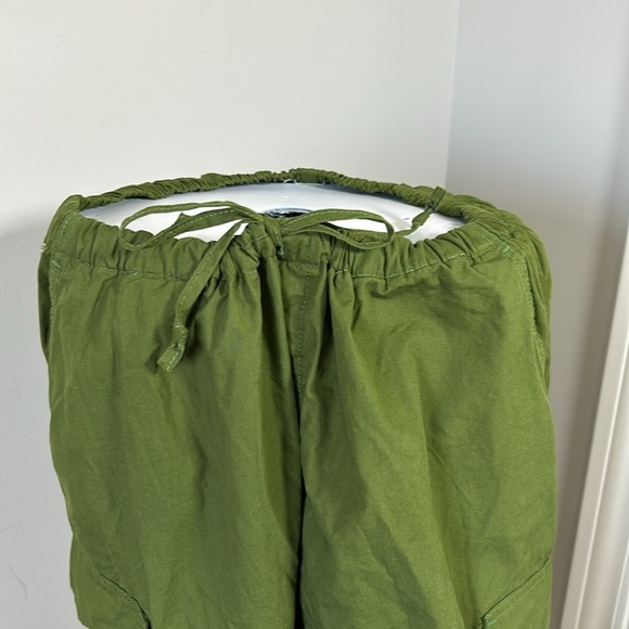 Anthropologie Pilcro Pull On Parachute Pants Dark Green Pockets Sz L NEW - Picture 6 of 16